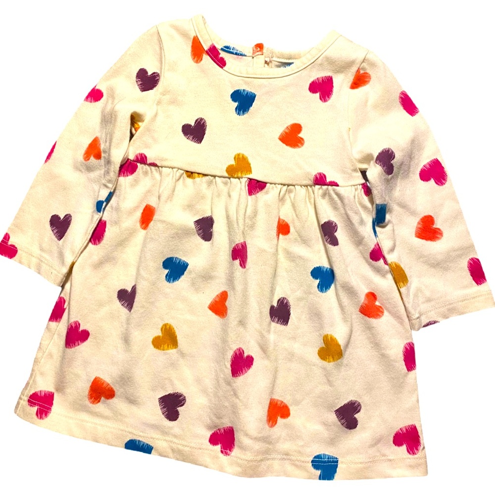 Adorable Infant Girls Thermal Winter Dress with Heart Pattern